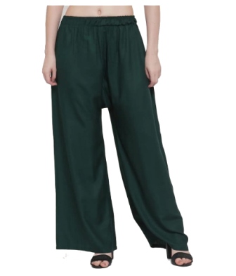 coton women palazo free size bottle green