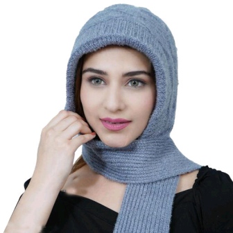 Women's Noori Muffler with Attached Cap - Acrylic & Wool Blend with Fur Lining for Extreme Winter Warmth - Image 26