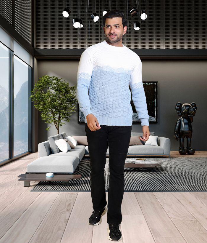 Men’s Cotton Blend Knitted Sweater – Soft, Stylish & Warm Winter Wear (XL)