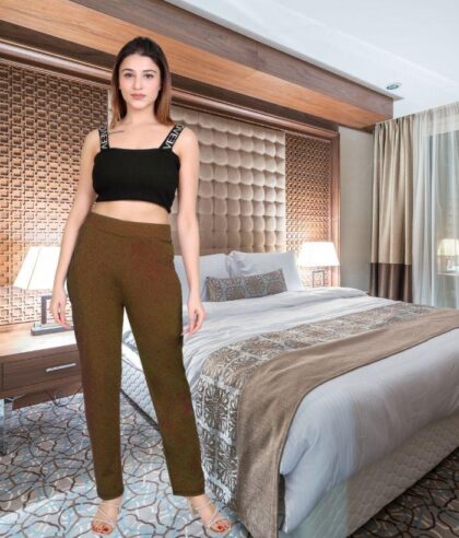 Unisex Fleece-Lined Jeggings with Cotton Elastane Blend and Elastic Waistband