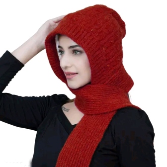 Women's Noori Muffler with Attached Cap - Acrylic & Wool Blend with Fur Lining for Extreme Winter Warmth - Image 23
