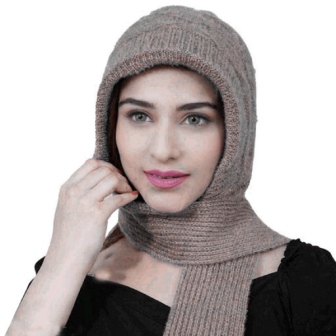 Women's Noori Muffler with Attached Cap - Acrylic & Wool Blend with Fur Lining for Extreme Winter Warmth - Image 21
