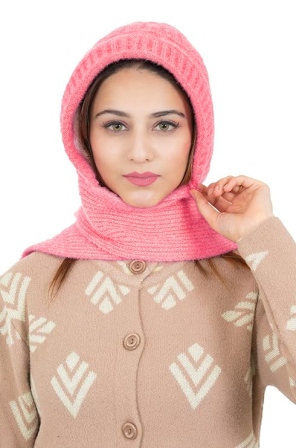 Women's Noori Muffler with Attached Cap - Acrylic & Wool Blend with Fur Lining for Extreme Winter Warmth - Image 20