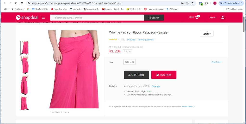 rayon palazo review from snapdeal