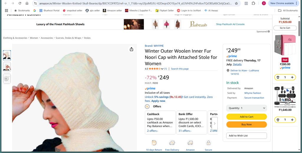 noori muffler cap set reviews from amazon