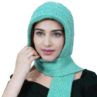 Women's Noori Muffler with Attached Cap - Acrylic & Wool Blend with Fur Lining for Extreme Winter Warmth - Image 11