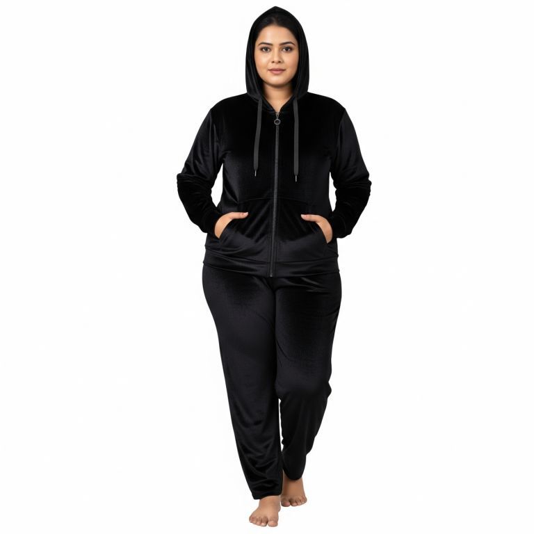 velvet tracksuit black