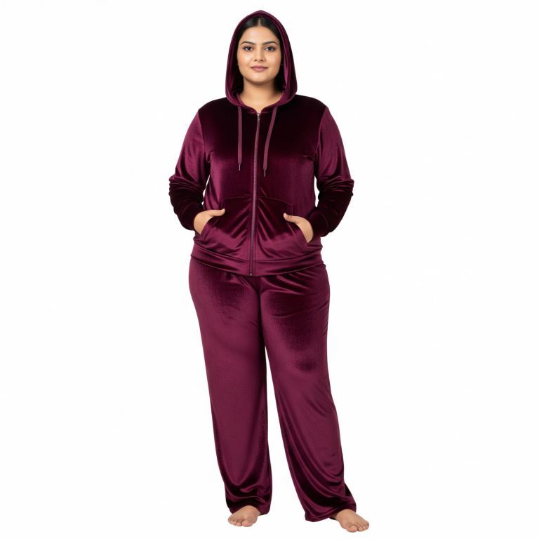 velvet tracksuit burgandy
