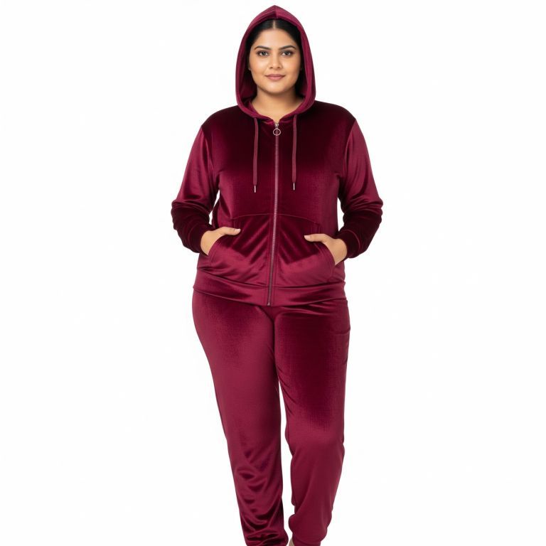 velvet tracksuit wine