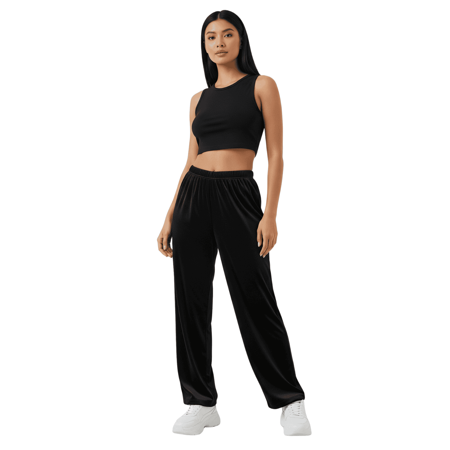 velvet women pyjama without pocket black
