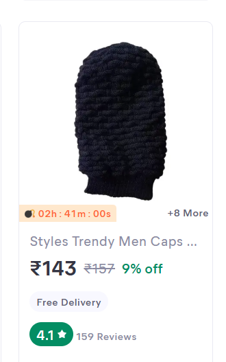 beanie cap grey reviews on meesho blue