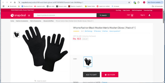 black gloves review snapdeal