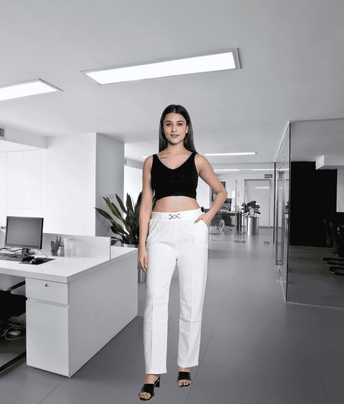 Women’s Semi-Formal Stretchable Summer Pants with Elegant Pintex Design