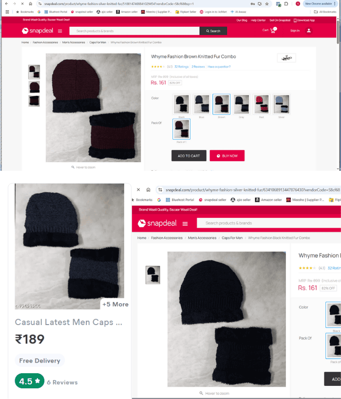 neck cap set reviews snapdeal and meesho