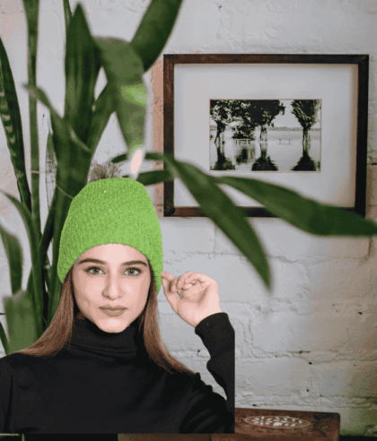pompom ladies woollen cap with fur inside main image