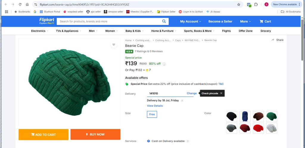 beanie cap review from flipkart green
