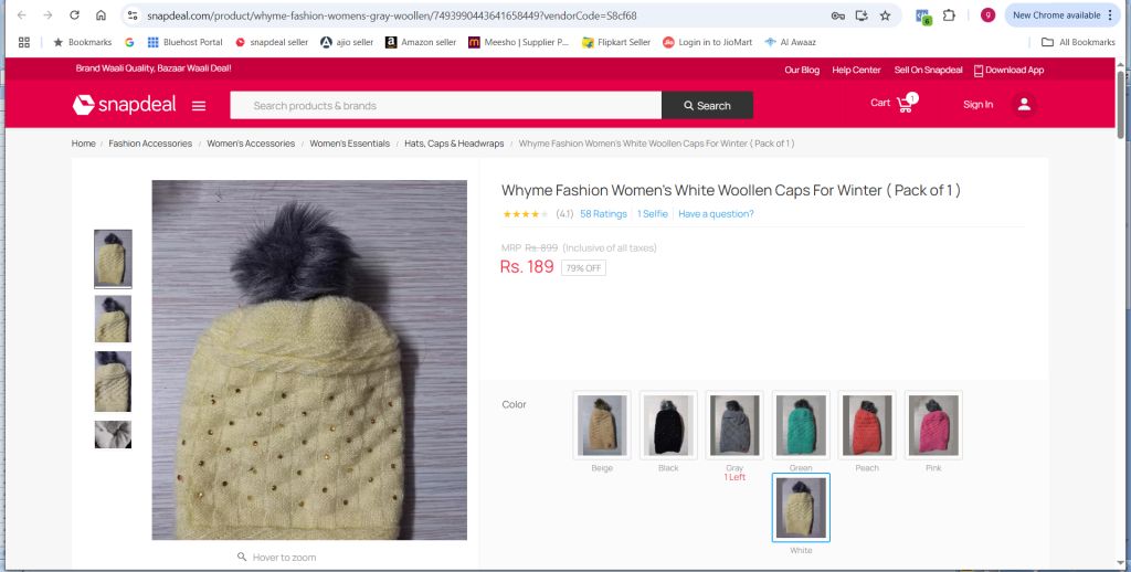pompom ladies cap review snapdeal