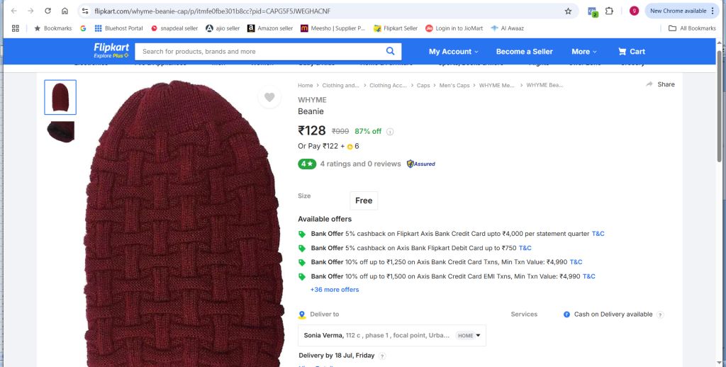 beanie cap review from flipkart maroon