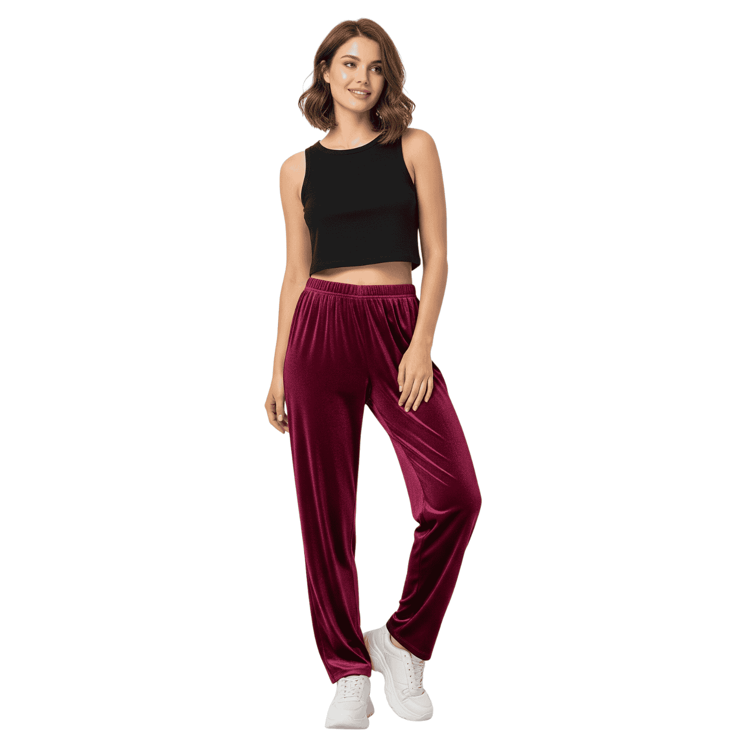 velvet women pyjama without pocket wine