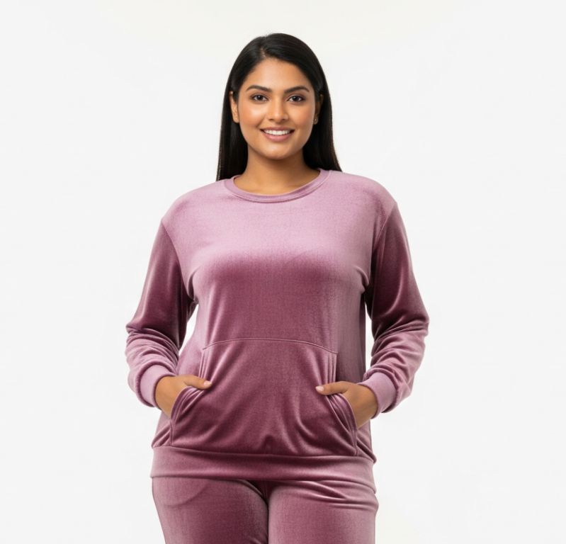 Women’s Velvet Round Neck Sweatshirt Onion