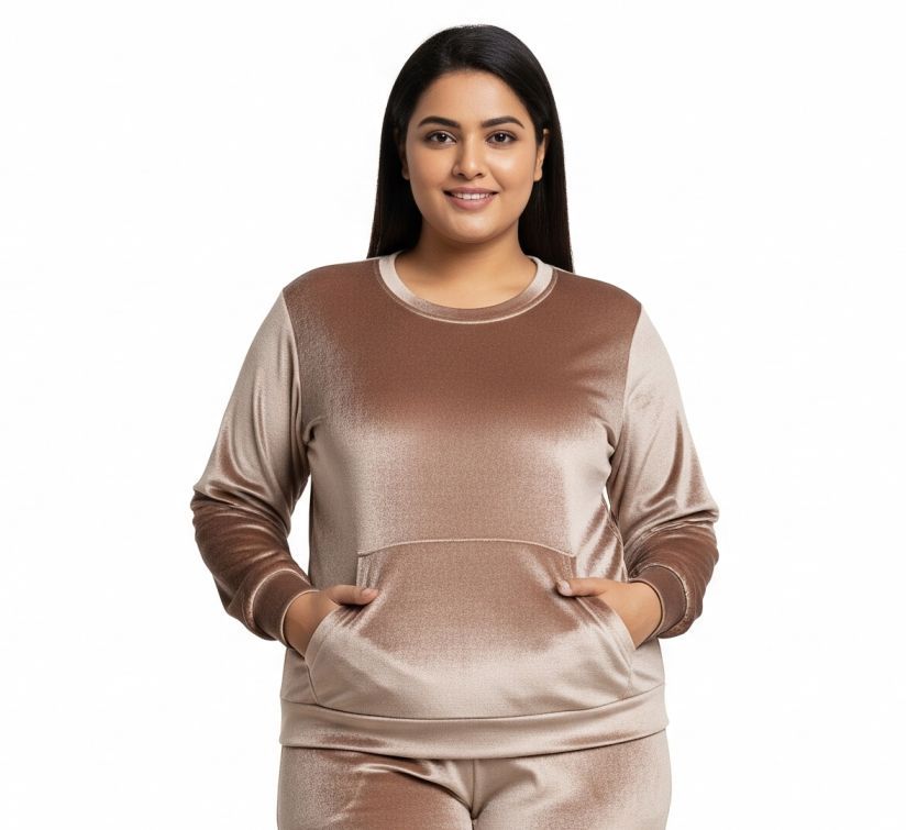 Women’s Velvet Round Neck Sweatshirt Skin