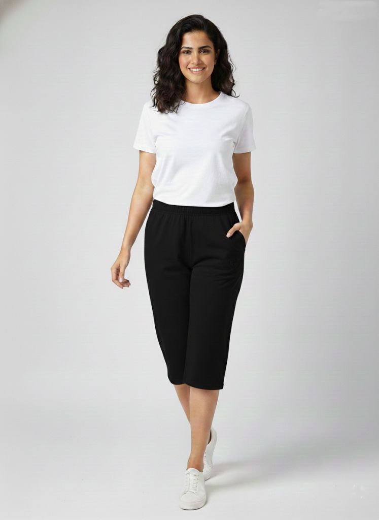 black cotton capri