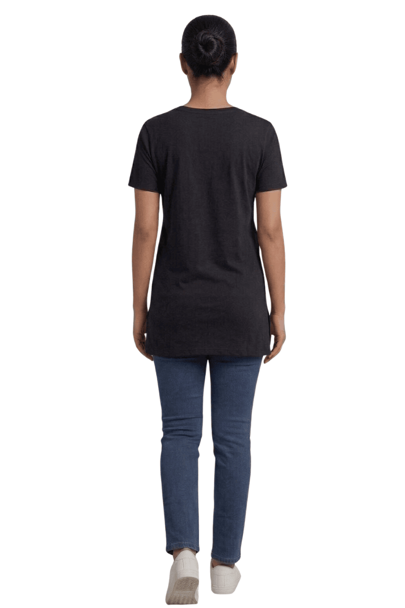 black tshirt women back