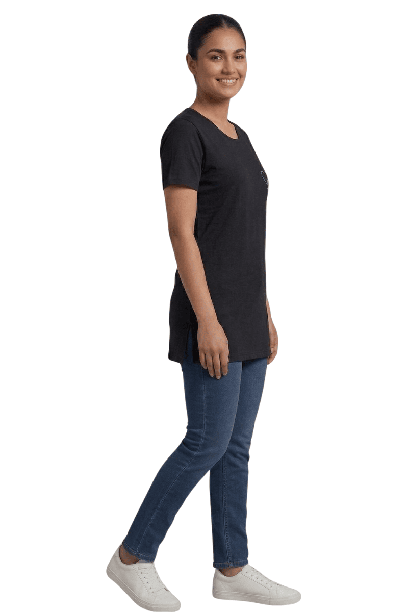 black tshirt women side