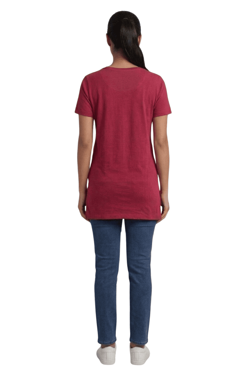 maroon tshirt women back