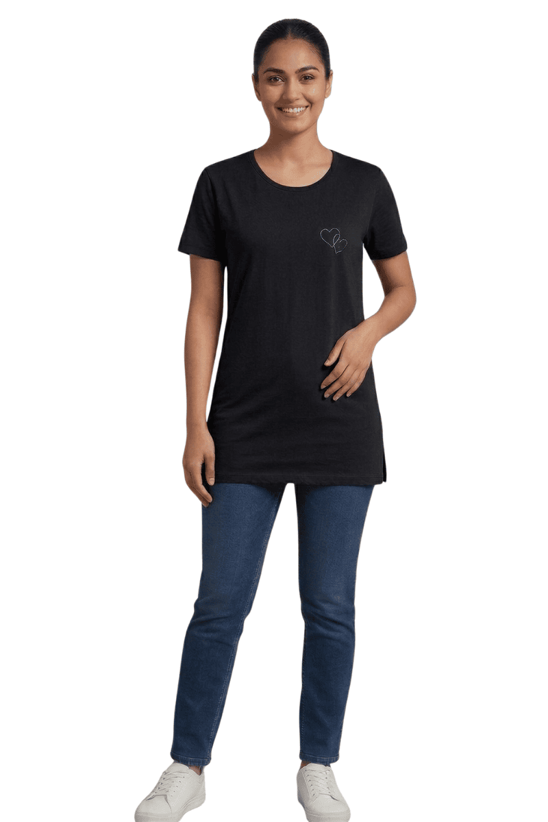 black tshirt women front