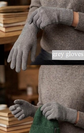 grey lambswool gloves