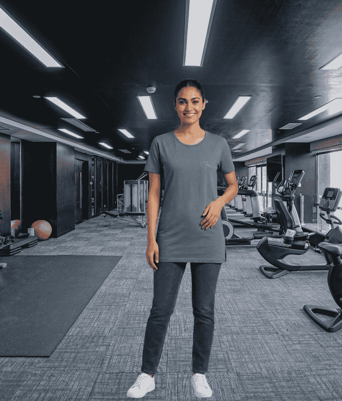 long tshirt women with pocket and side slit