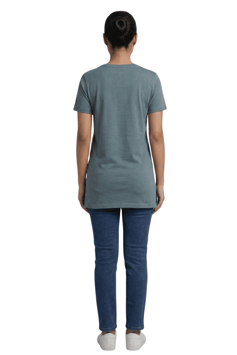 sea green tshirt women back
