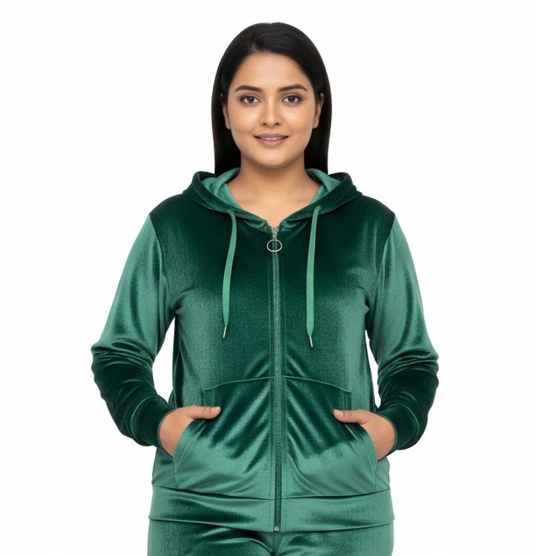 velvet zipper algae green