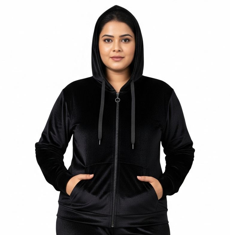 velvet zipper black