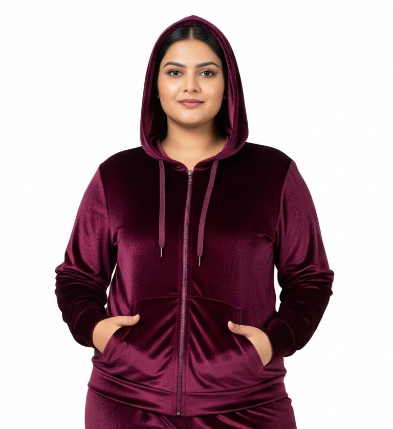velvet zipper burgandy