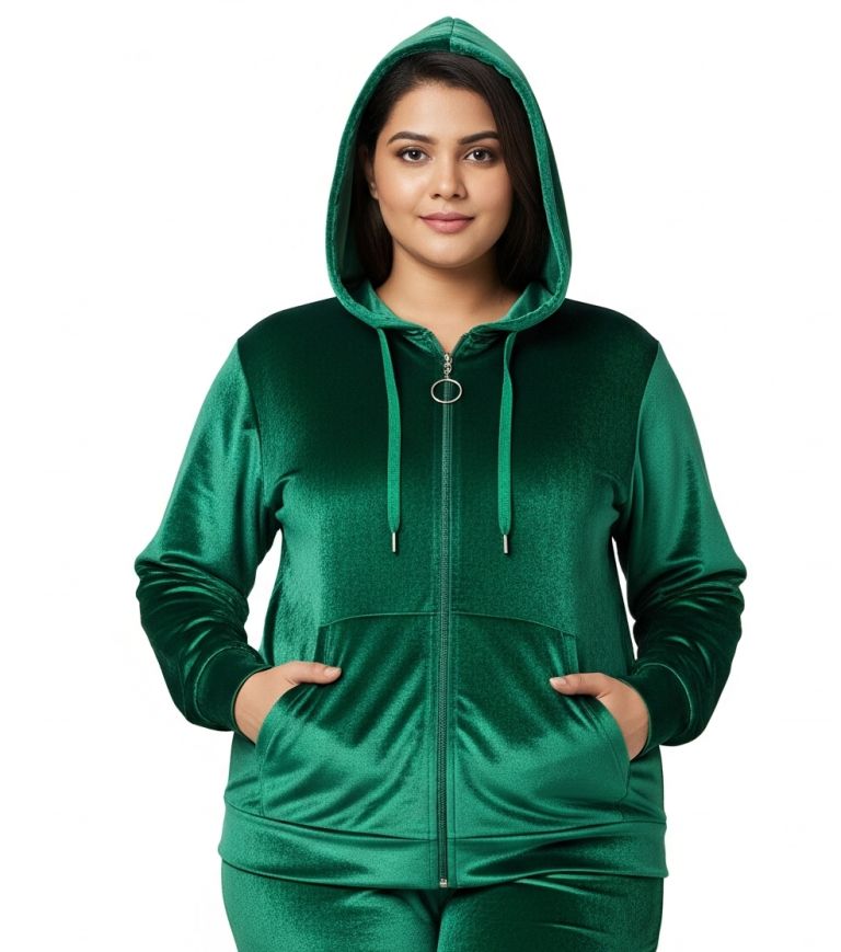 velvet zipper green