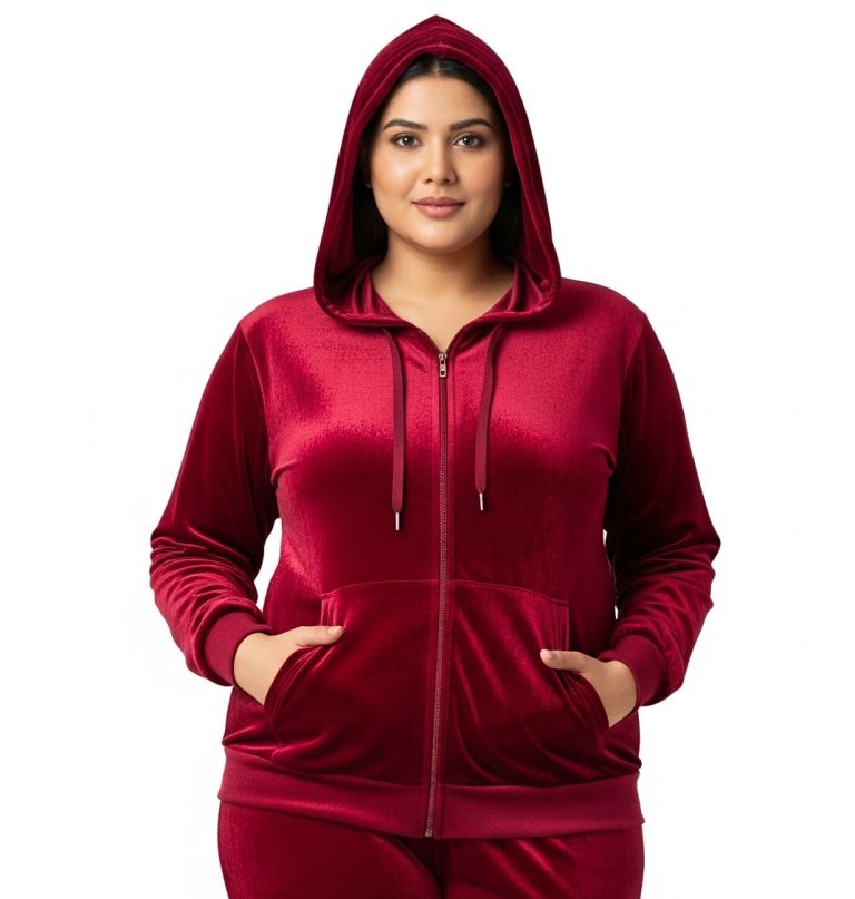 velvet zipper maroon