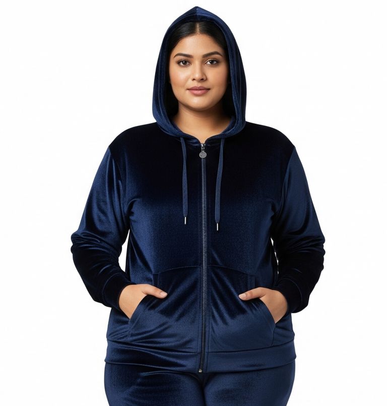 velvet zipper navy