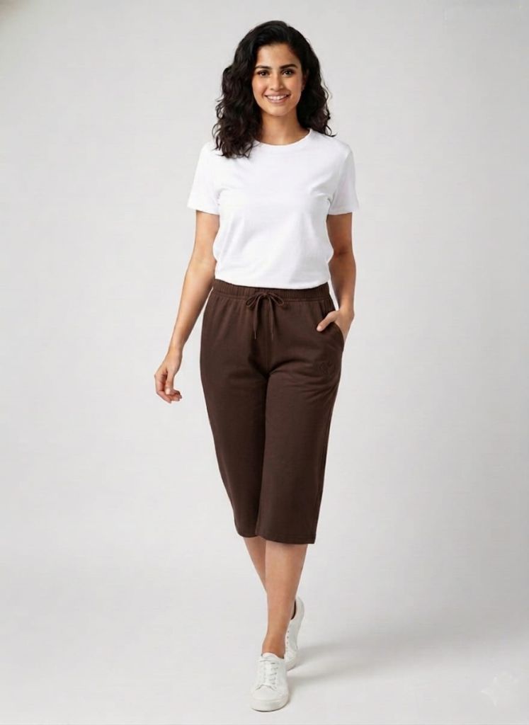 brown coton capri front