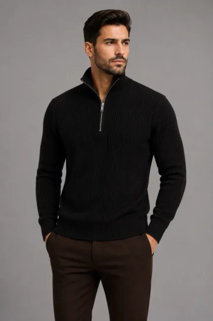 men black half zip sweatshirt for prewinters