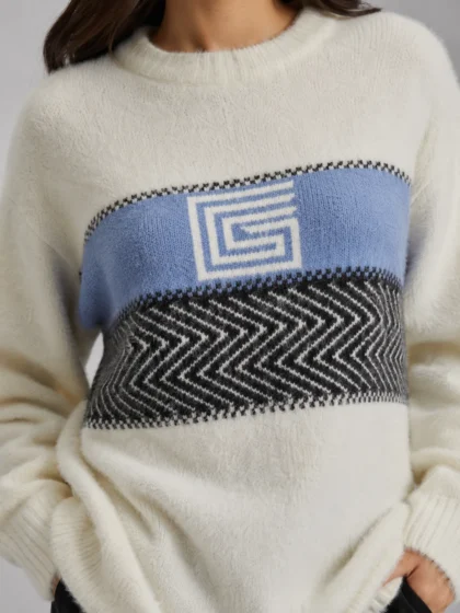 CASSIAN blue women hair winter women sweater