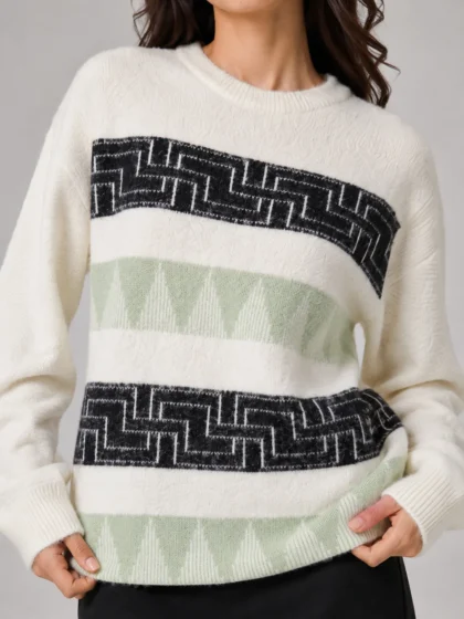 LUCIEN green woollen women hair sweater