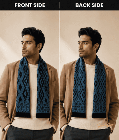 main image diamond design men woollen double side muffler
