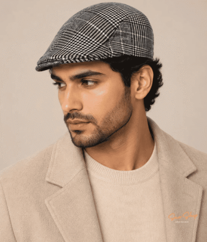 guitar jacquard golf men woollen cap main image