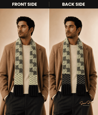 main image semi circle design jacquard men muffler